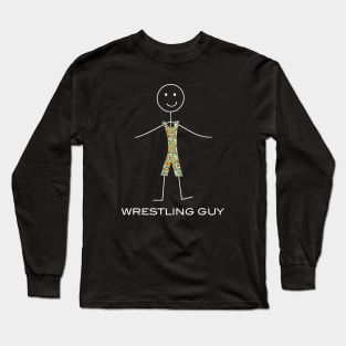 Funny Mens Wrestling Design Long Sleeve T-Shirt